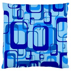 Retro Pattern 1971 Blue Large Flano Cushion Cases (One Side) 