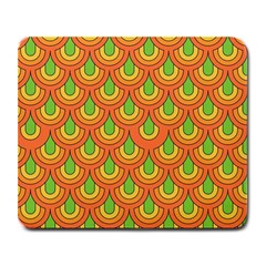 70s Green Orange Pattern Large Mousepads by ImpressiveMoments