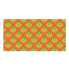 70s Green Orange Pattern Satin Shawl by ImpressiveMoments