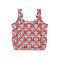 70s Peach Aqua Pattern Full Print Recycle Bags (s)  by ImpressiveMoments