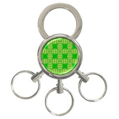 Retro Green Pattern 3-ring Key Chains by ImpressiveMoments
