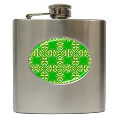 Retro Green Pattern Hip Flask (6 Oz)