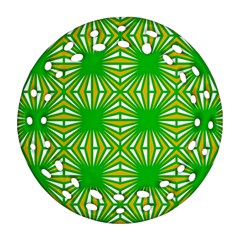 Retro Green Pattern Ornament (round Filigree)  by ImpressiveMoments