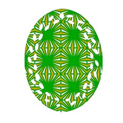 Retro Green Pattern Ornament (oval Filigree)  by ImpressiveMoments