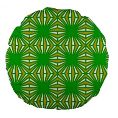 Retro Green Pattern Large 18  Premium Round Cushions by ImpressiveMoments