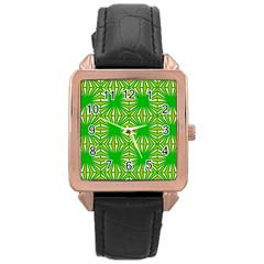 Retro Green Pattern Rose Gold Watches by ImpressiveMoments