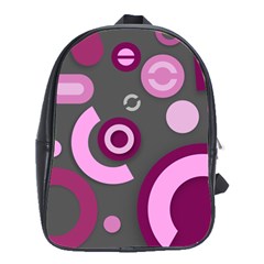 Grey Plum Abstract Pattern  School Bags(large) 