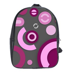 Grey Plum Abstract Pattern  School Bags (xl) 