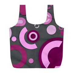 Grey Plum Abstract Pattern  Full Print Recycle Bags (l) 