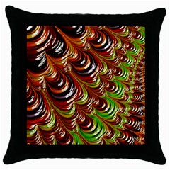 Special Fractal 31 Green,brown Throw Pillow Cases (black) by ImpressiveMoments