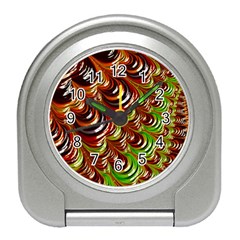 Special Fractal 31 Green,brown Travel Alarm Clocks by ImpressiveMoments