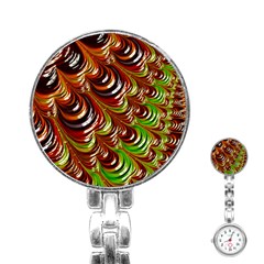 Special Fractal 31 Green,brown Stainless Steel Nurses Watches by ImpressiveMoments