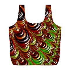 Special Fractal 31 Green,brown Full Print Recycle Bags (l)  by ImpressiveMoments