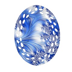 Special Fractal 17 Blue Oval Filigree Ornament (2-side) 