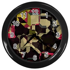 Techno Puzzle Wall Clock (black) by LalyLauraFLM