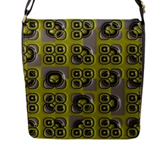 Plastic Shapes Pattern Flap Closure Messenger Bag (l) by LalyLauraFLM