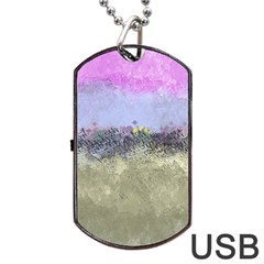 Abstract Garden In Pastel Colors Dog Tag Usb Flash (one Side) by digitaldivadesigns