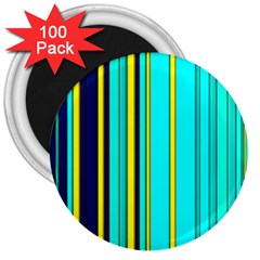 Hot Stripes Aqua 3  Magnets (100 pack)