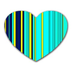 Hot Stripes Aqua Heart Mousepads