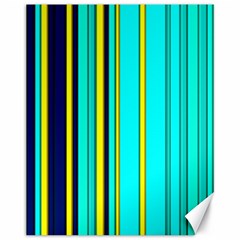 Hot Stripes Aqua Canvas 11  x 14  