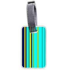 Hot Stripes Aqua Luggage Tags (One Side) 