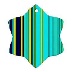 Hot Stripes Aqua Snowflake Ornament (2-Side)