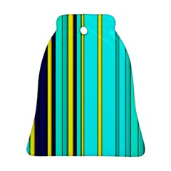 Hot Stripes Aqua Bell Ornament (2 Sides)