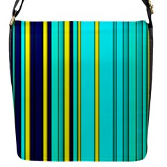 Hot Stripes Aqua Flap Messenger Bag (S)