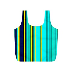 Hot Stripes Aqua Full Print Recycle Bags (S) 