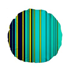 Hot Stripes Aqua Standard 15  Premium Flano Round Cushions