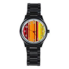 Hot Stripes Fire Stainless Steel Round Watches by ImpressiveMoments