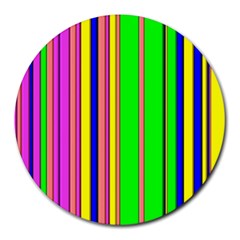 Hot Stripes Rainbow Round Mousepads by ImpressiveMoments