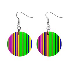 Hot Stripes Rainbow Mini Button Earrings by ImpressiveMoments