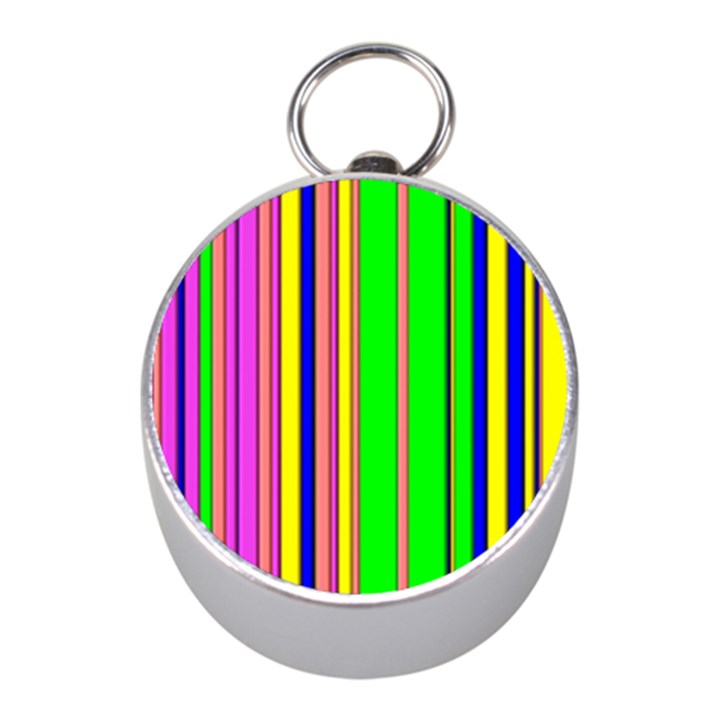 Hot Stripes Rainbow Mini Silver Compasses