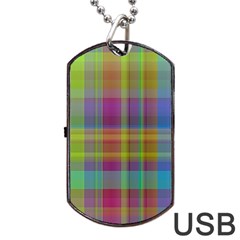 Plaid, Cool Dog Tag Usb Flash (two Sides) 