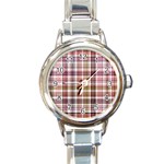 Plaid, Candy Round Italian Charm Watches Front