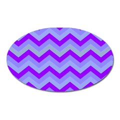 Chevron Blue Oval Magnet by ImpressiveMoments