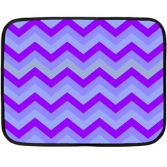 Chevron Blue Double Sided Fleece Blanket (mini)  by ImpressiveMoments