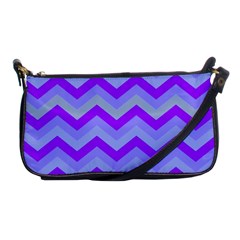 Chevron Blue Shoulder Clutch Bags by ImpressiveMoments