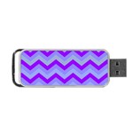 Chevron Blue Portable USB Flash (One Side) Front