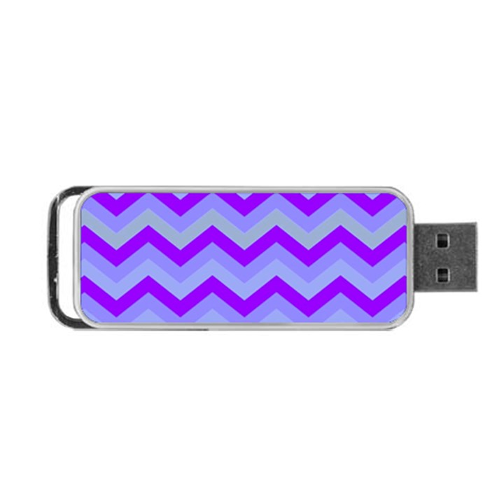 Chevron Blue Portable USB Flash (One Side)