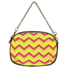 Chevron Yellow Pink Chain Purses (one Side)  by ImpressiveMoments