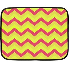 Chevron Yellow Pink Fleece Blanket (mini) by ImpressiveMoments