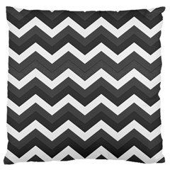 Chevron Dark Gray Large Cushion Cases (one Side)  by ImpressiveMoments