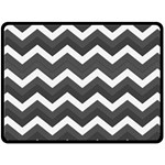 Chevron Dark Gray Double Sided Fleece Blanket (Large)  80 x60  Blanket Back