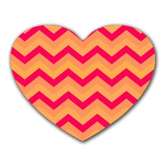 Chevron Peach Heart Mousepads by ImpressiveMoments