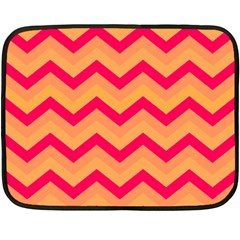 Chevron Peach Double Sided Fleece Blanket (mini)  by ImpressiveMoments