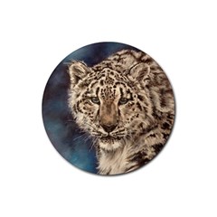Snow Leopard Drink Coasters 4 Pack (Round)