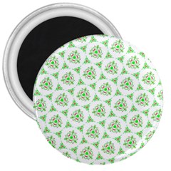 Sweet Doodle Pattern Green 3  Magnets