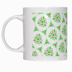 Sweet Doodle Pattern Green White Mugs